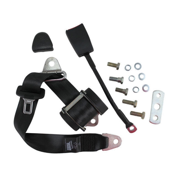 Sicherheitsgurt VW Käfer / Karmann Ghia schwarz Mit E-Prüfzeichen vergl. 111898149A